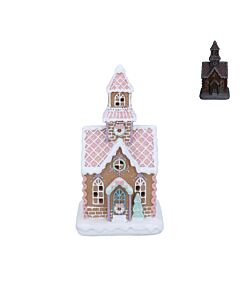 Gisela Graham Pastel Iced LED Gingerbread House with Tower